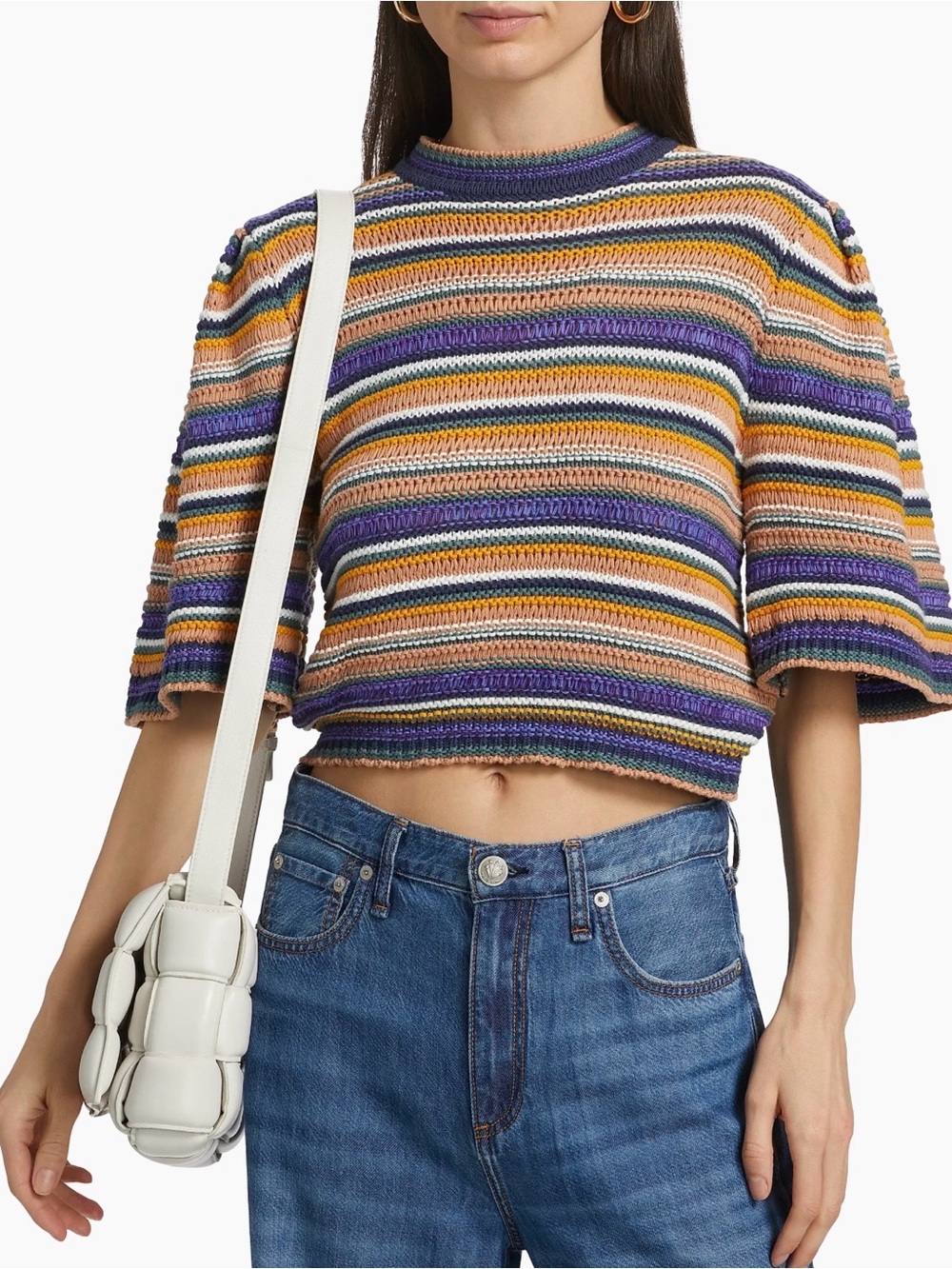 ba&sh Farfaela Striped Cotton Sweater Striped Cotton Sweater